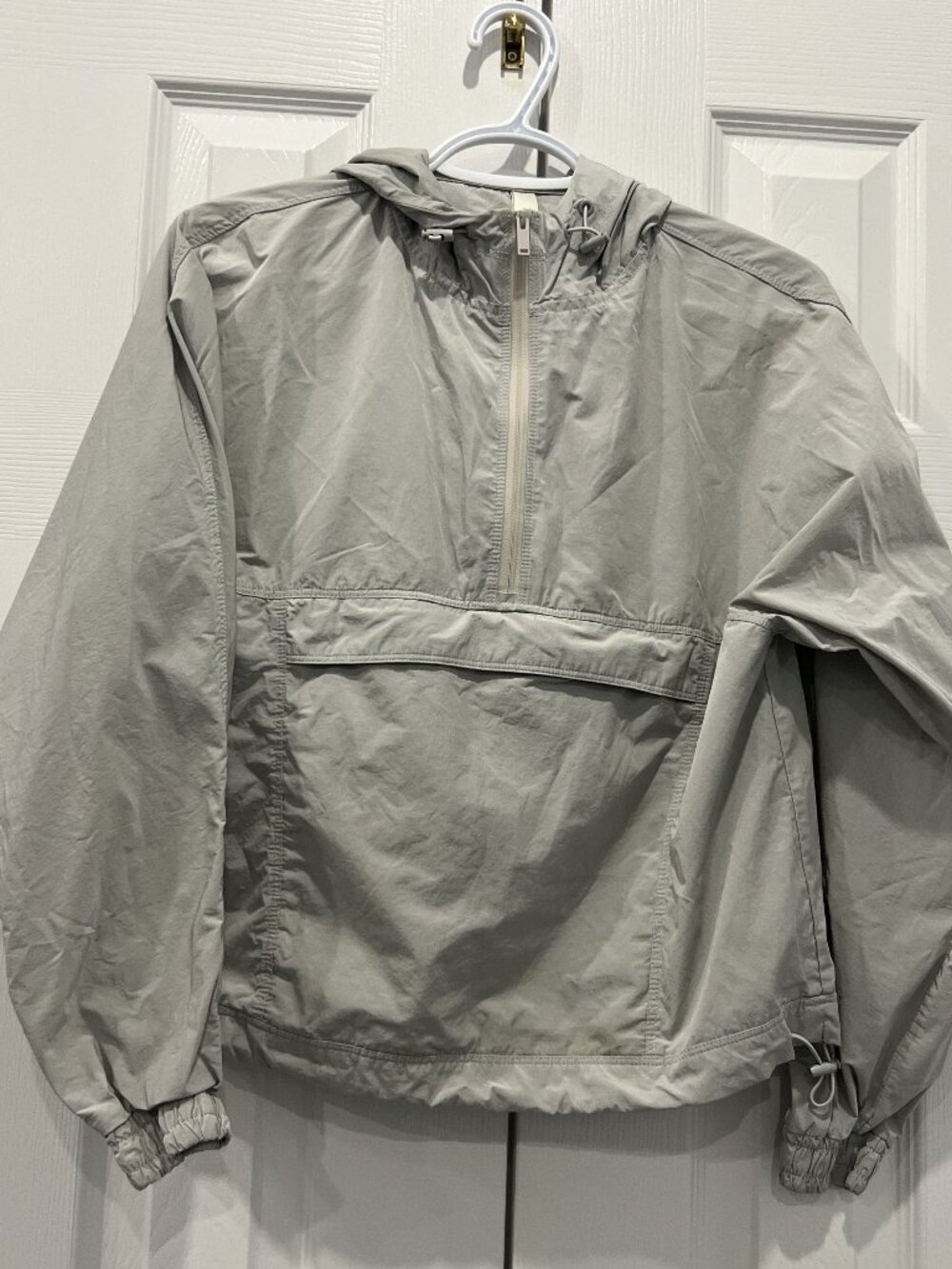 Sage Green Hooded Anorak Pullover Jacket